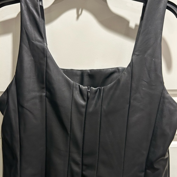 Fate Black Faux Leather Dress - Picture 4 of 11